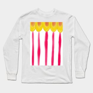 Circus Tent Stripe, Pink and Gold Palette Long Sleeve T-Shirt